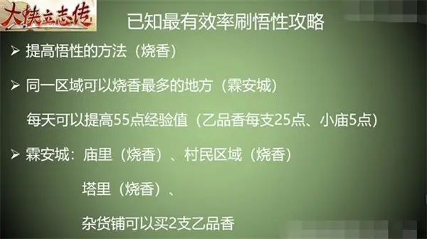大侠立志传悟性怎么提升?