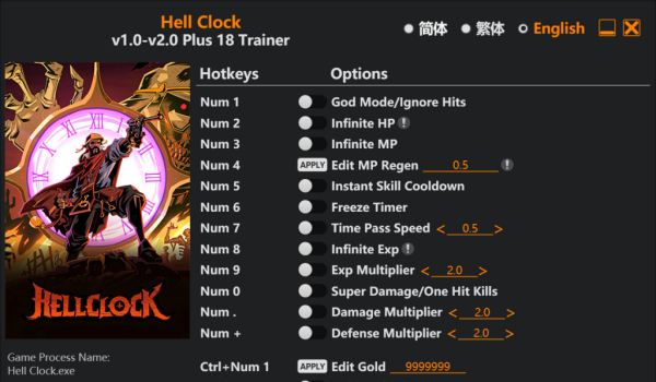《Hell Clock》十八项功能修改器风灵月影版v1.0
